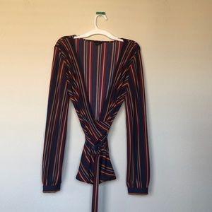 Striped Wrap Top